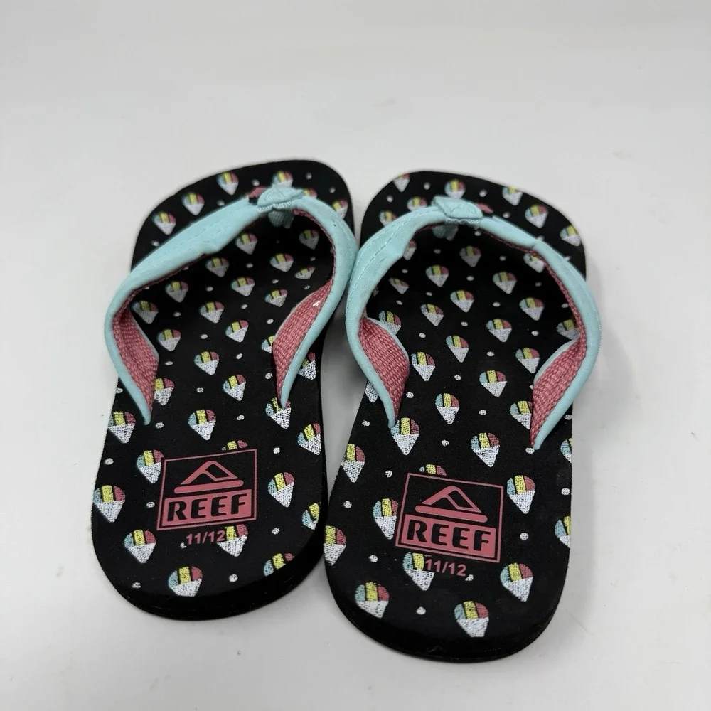 Reef Ahi Snow Cone Teal Strap Flip Flops Kids Size 11/12 Sandal